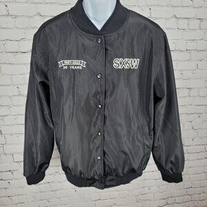 Strata Black SXSW ATX Austin TX 35 Years Snap Lightweight Jacket Size Medium M